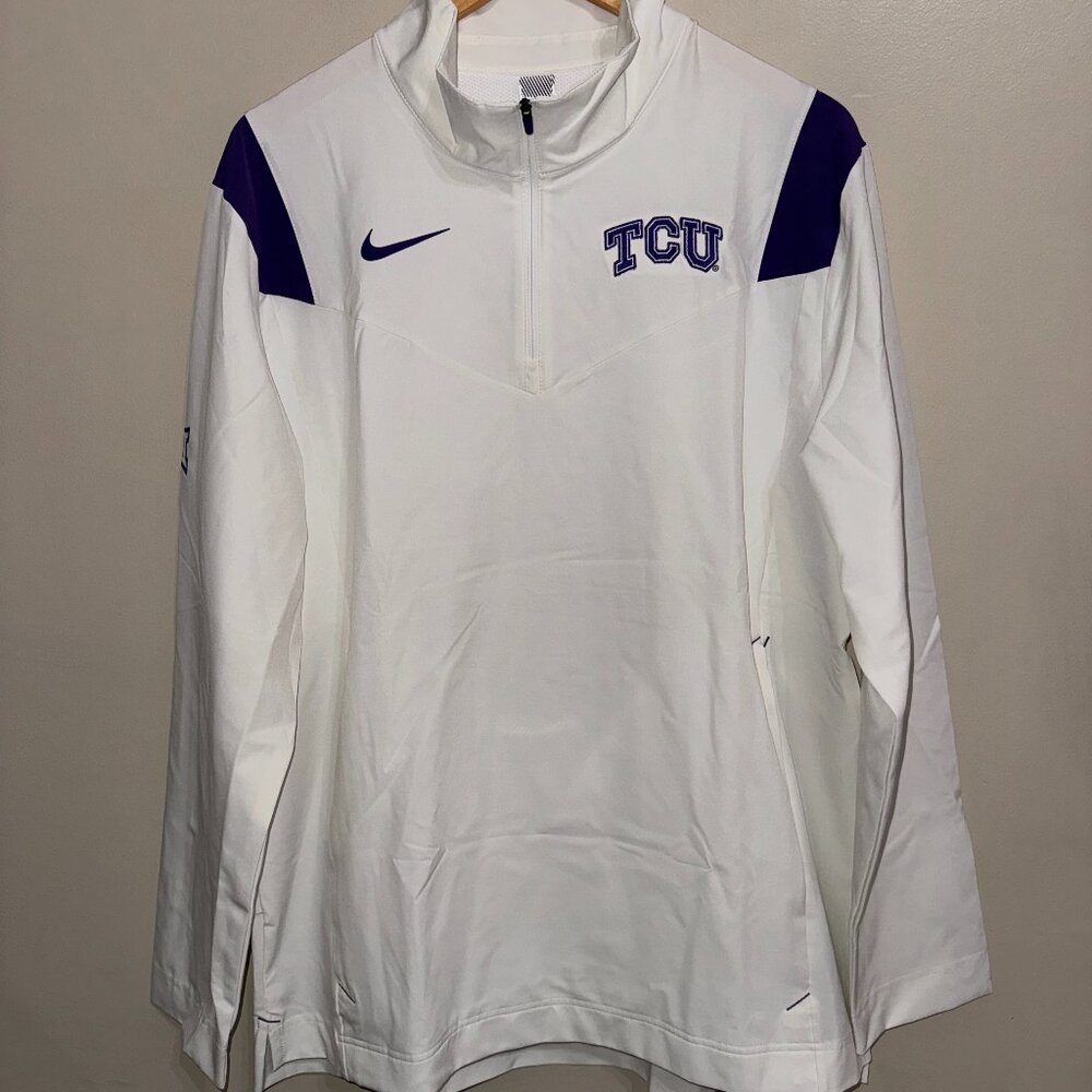 Nike TCU Horned Frogs Football Team Issue On-Field Coach Jacket Men Size L NEW
